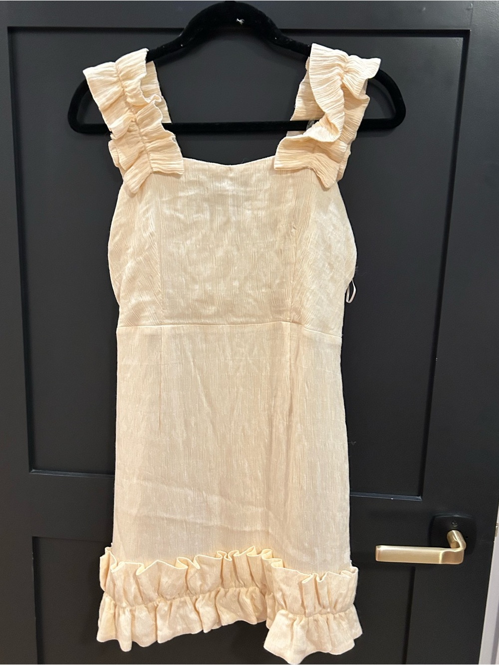 cloud island Cream Ruffle-Strap Mini Dress